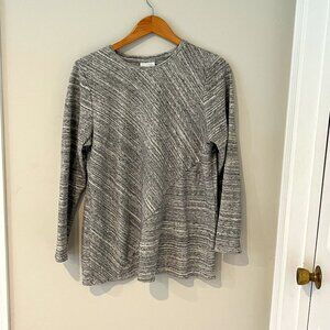 J Jill Purejill Womens Tunic Top Shirt Marled SpaceDyed Cotton Size Large